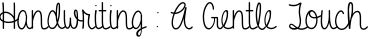 A Gentle Touch English Font